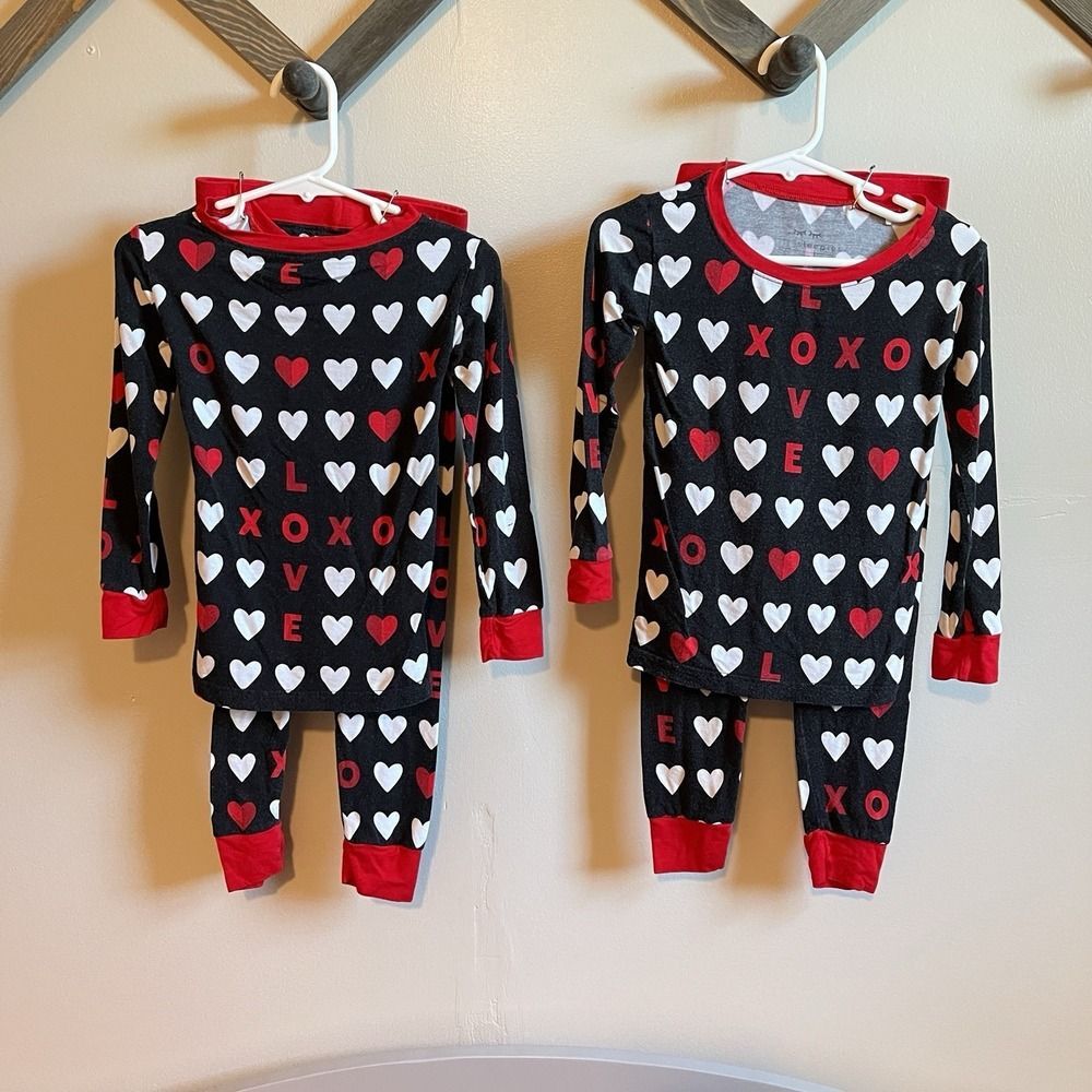 Little Sleepies 2pc Bamboo LOVE Black Red XO Pajamas | 3T | EACH